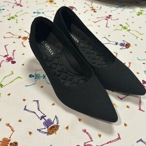 Vivaia Womens Pointed Toe Wedge Pro Wedge Heel Size EU37.5/US7 Black